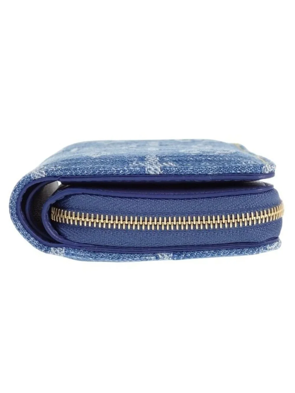 Louis Vuitton Portefeuille Lou Bifold Wallet Monogram Denim Blue Gold Included